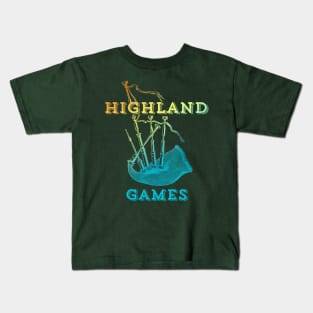 Scottish Highland Games Vintage Bagpipe for Men Women Kids Kids T-Shirt